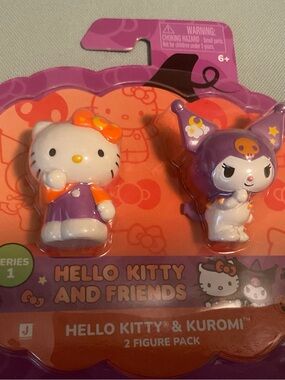 Sanrio Hello Kitty & Kuromi Purple and Orange Halloween 🎃 Figure Pack New